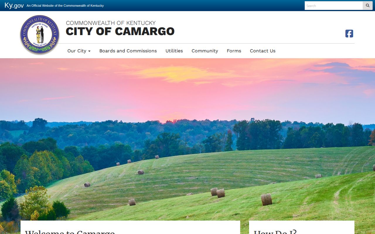 Official City of Camargo municipal contact page for arrest record routing context